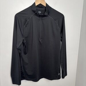 REI Co-op‎ Men's M Lightweight Base Layer Half Zip Top Black